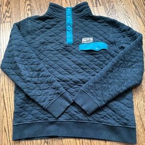 Patagonia Snap-T Quilted Pullover Navy Blue VTG Logo Organic Cotton Mens Medium